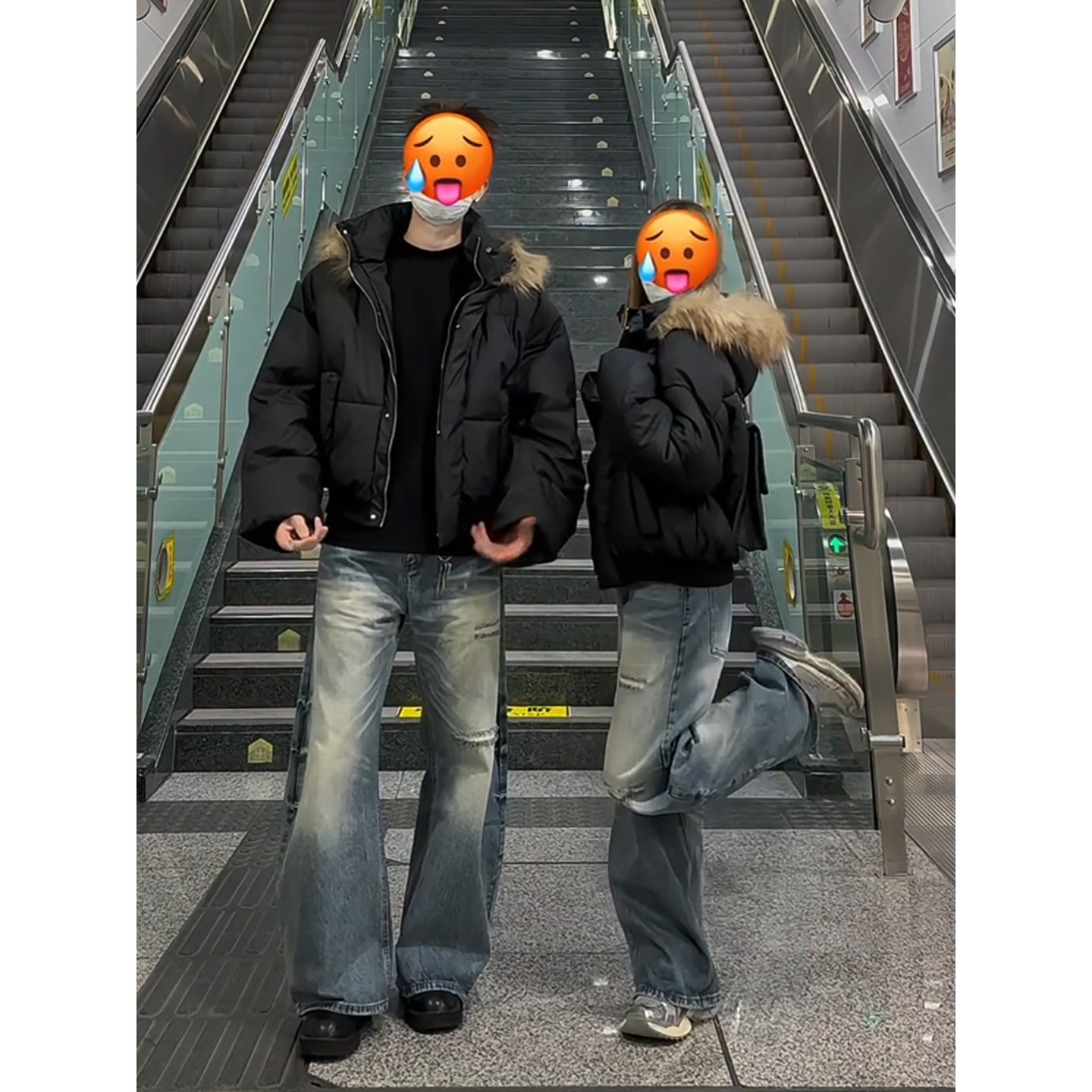 美式毛领连帽羽绒棉服男冬季加绒