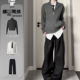 垂感西裤 美式 套装 高级感领带衬衫 正肩高领拉链开衫 毛衣老钱风男装