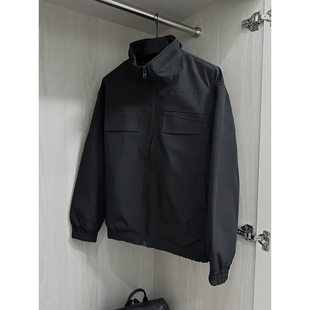 iyaroom黑色三防立领冲锋衣男美式硬汉风夹克外套廓形正肩棒球服