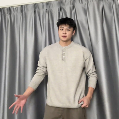 浅灰色针织毛衣男款秋冬可外穿