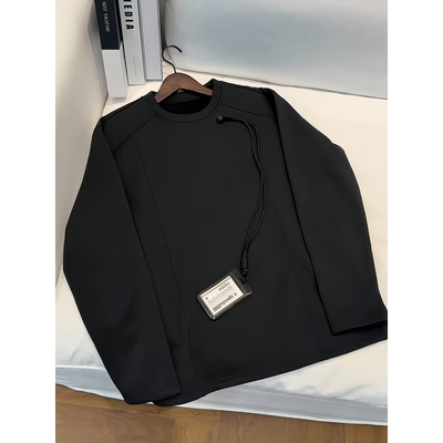 黑色解构正肩卫衣男款秋冬