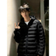 韩系穿搭修身 冬季 外套防寒保暖棉衣 排骨羽绒棉服男款 黑色轻便薄款