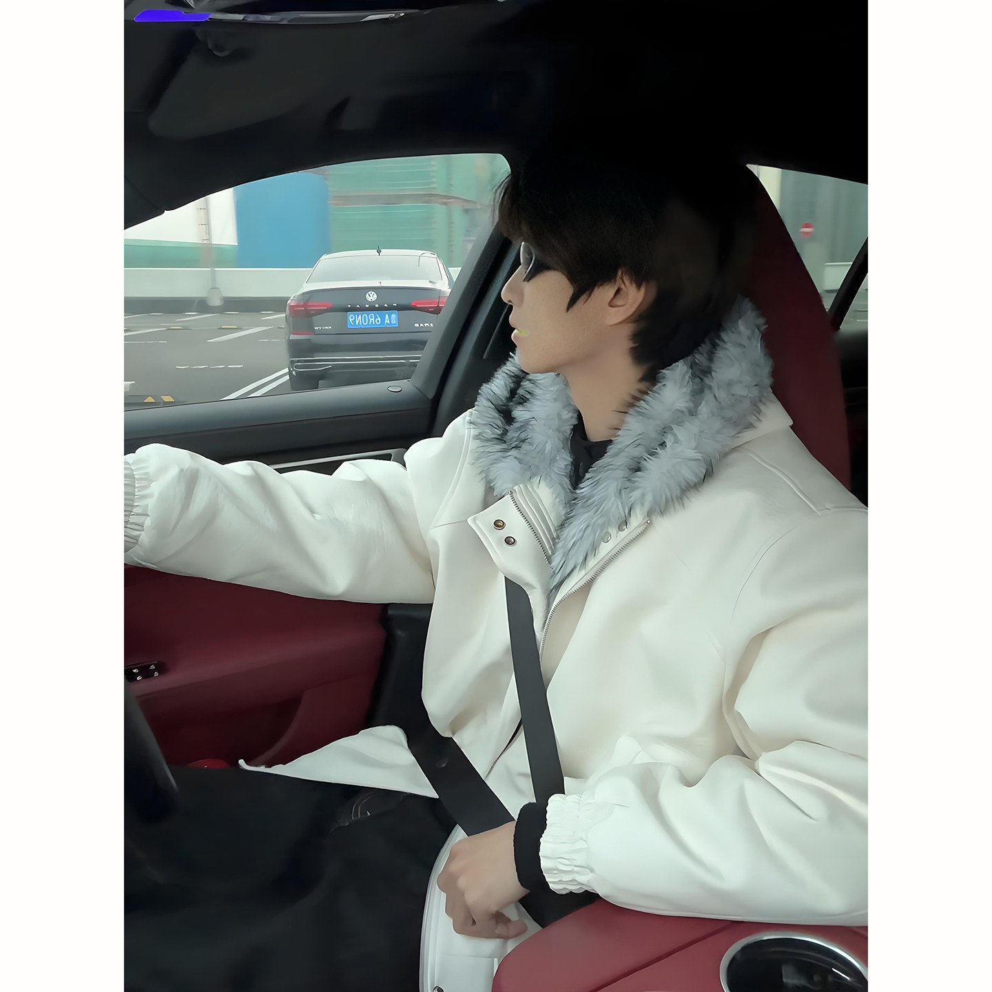 美式pu皮座山雕毛领棉服外套冬装