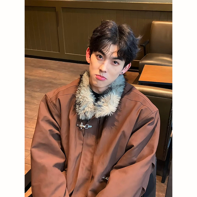 美式飞机扣座山雕外套男冬季夹克