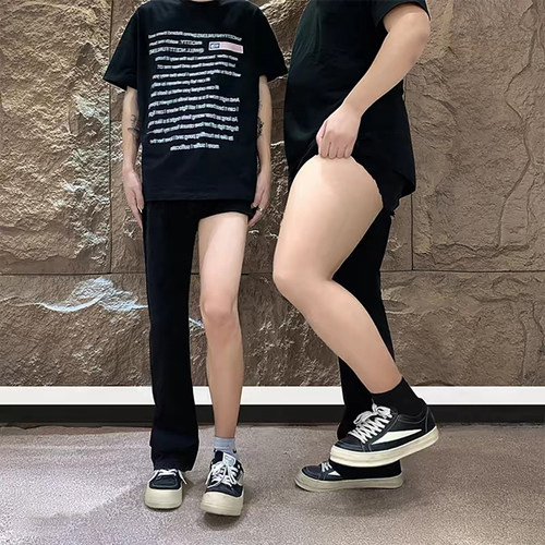 黑色517版型弯刀牛仔裤男款美式