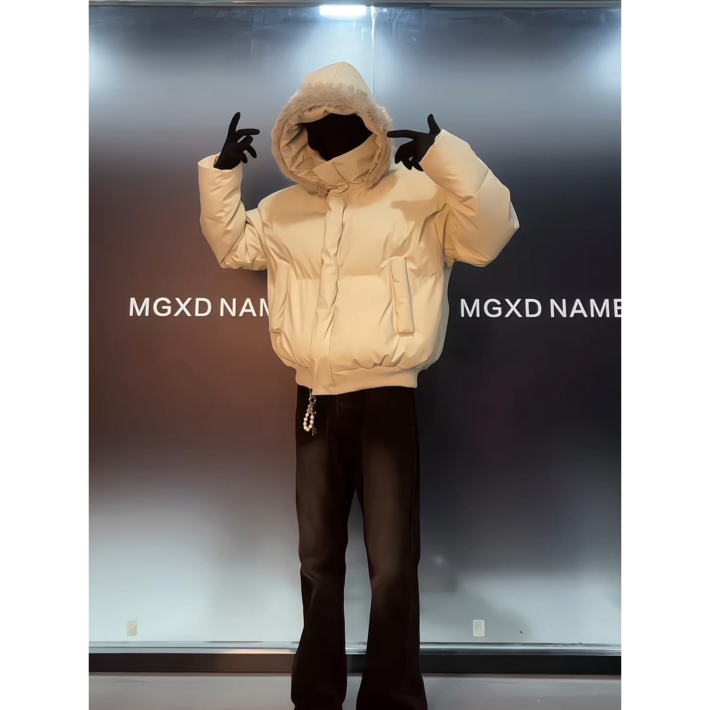 美式短款连帽羽绒棉服冬季高级感