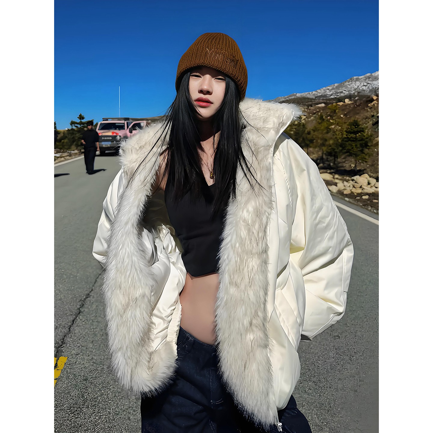 美式连帽座山雕棉服男女款冬季