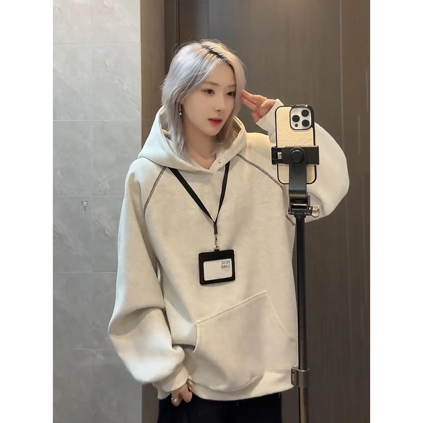 美式重磅空气层连帽卫衣男女秋