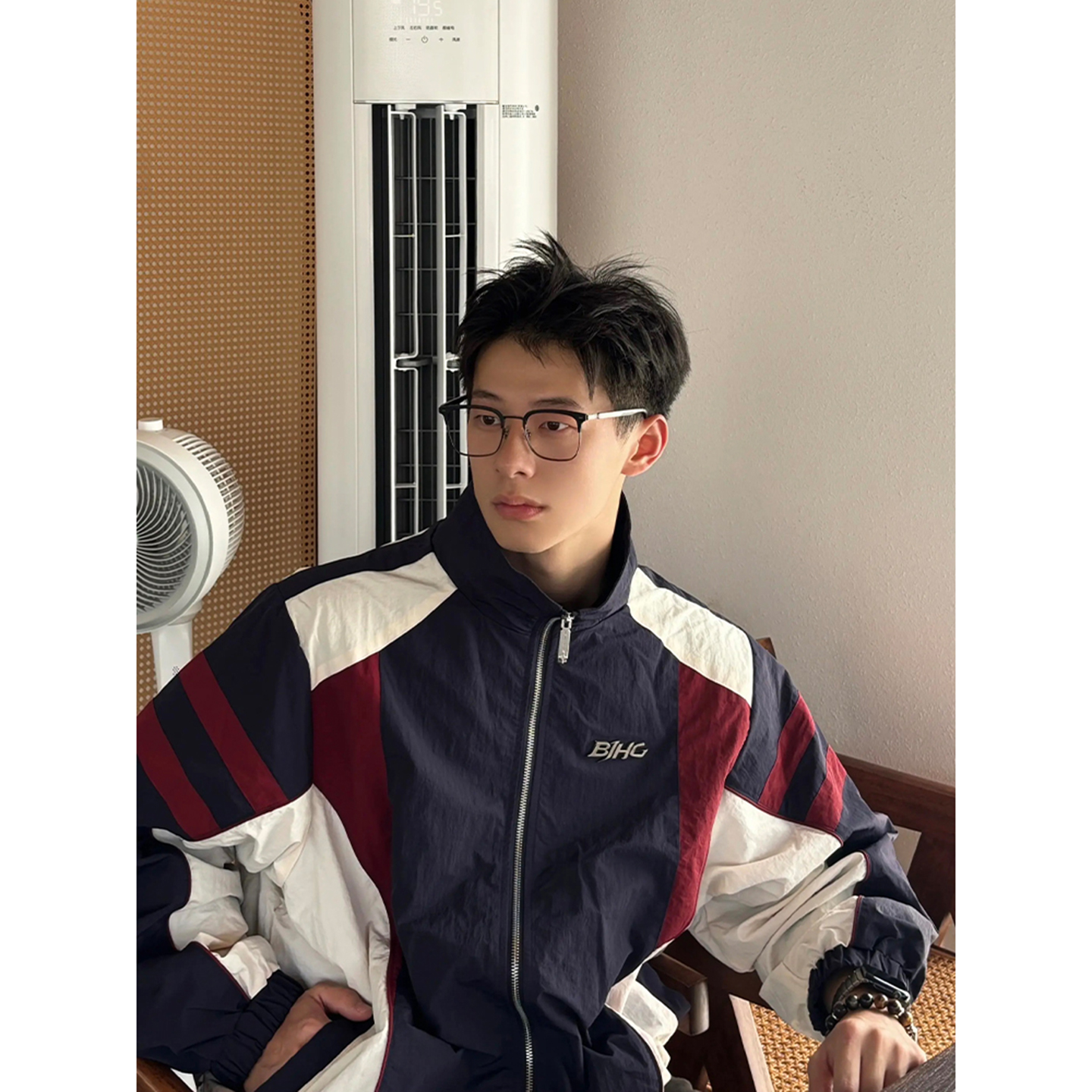 美式复古撞色棒球服男款秋季潮牌痞帅机车服夹克cleanfit情侣外套
