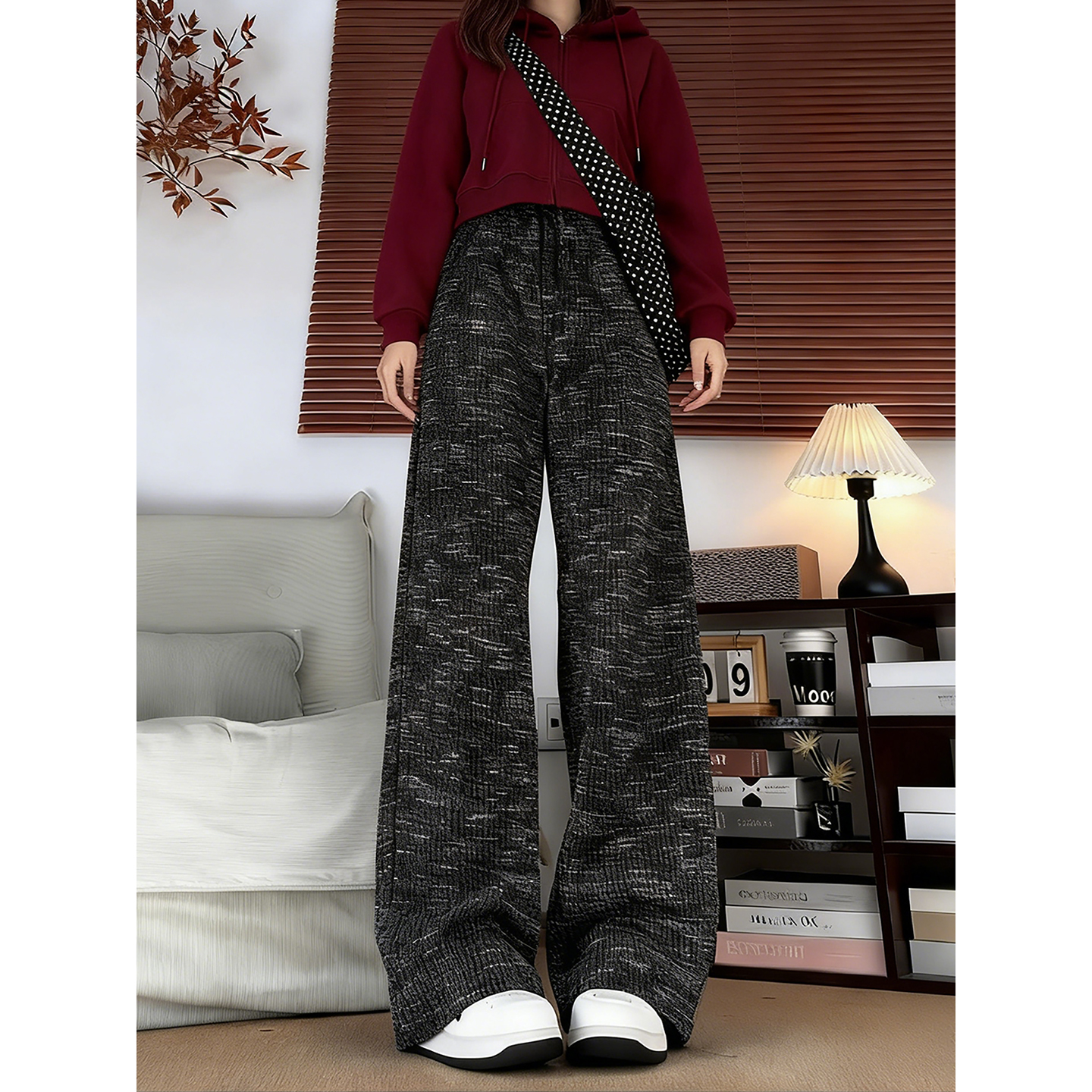 美式扎染针织卫裤男女款冬季加绒