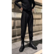 搭配马丁靴 男英伦雅痞魔术贴束脚裤 裤 子垂感高级感那不勒斯西裤
