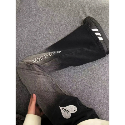 字母爱心刺绣微喇牛仔裤男款冬季