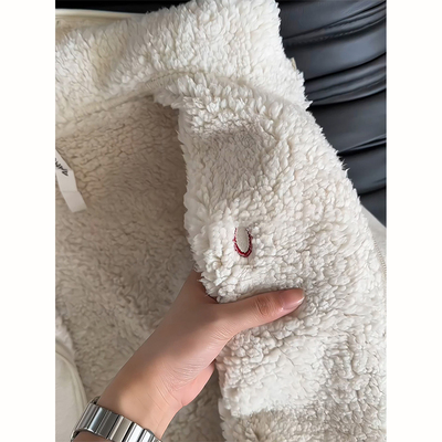 双面摇粒绒加厚保暖棉服外套男