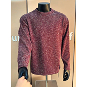 紫红色小香风圆领长袖 重磅正肩卫衣潮牌内搭打底衫 t恤男春季 美式