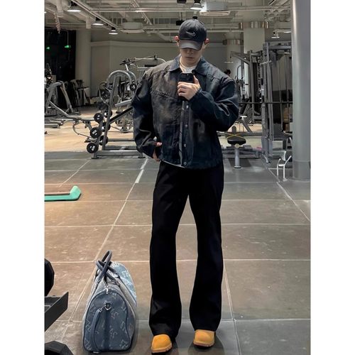 黑色西装裤男高级感垂感修身微喇