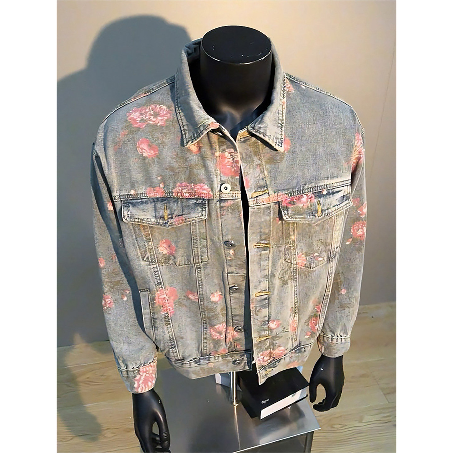 cleanfit花卉满印牛仔外套男款冬季复古工装夹克水洗设计感牛仔衣,男装,牛仔外套,淘宝优惠券,粉丝福利购,淘宝优惠卷
