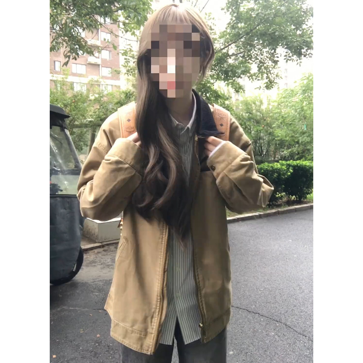 卡其色底特律夹克男秋季潮牌痞帅工装外套cleanfit撞色翻领棒球服