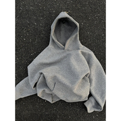 重磅硬挺boxy短款 男生宽松连帽卫衣cleanfit滑板上衣美式 廓形外套