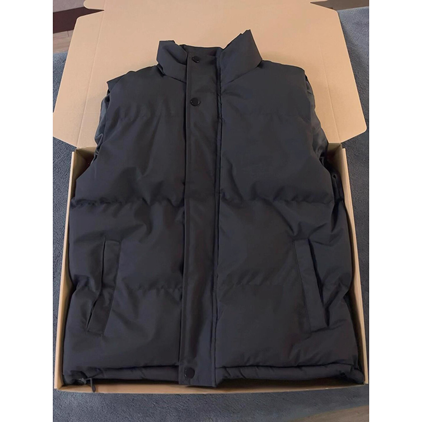 黑色男士羽绒背心外穿加厚保暖