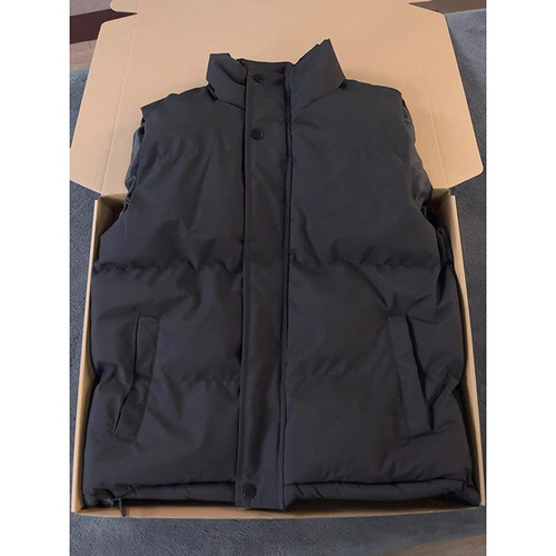 黑色男士羽绒背心外穿加厚保暖