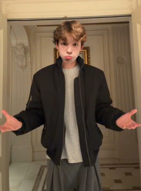 黑色ma1飞行夹克棉服男款冬季美式短款立领棉衣高级感加棉棒球服