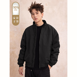 90白鸭绒三防立领羽绒服男款冬季飞行员bomber棉服加厚不臃肿棉衣