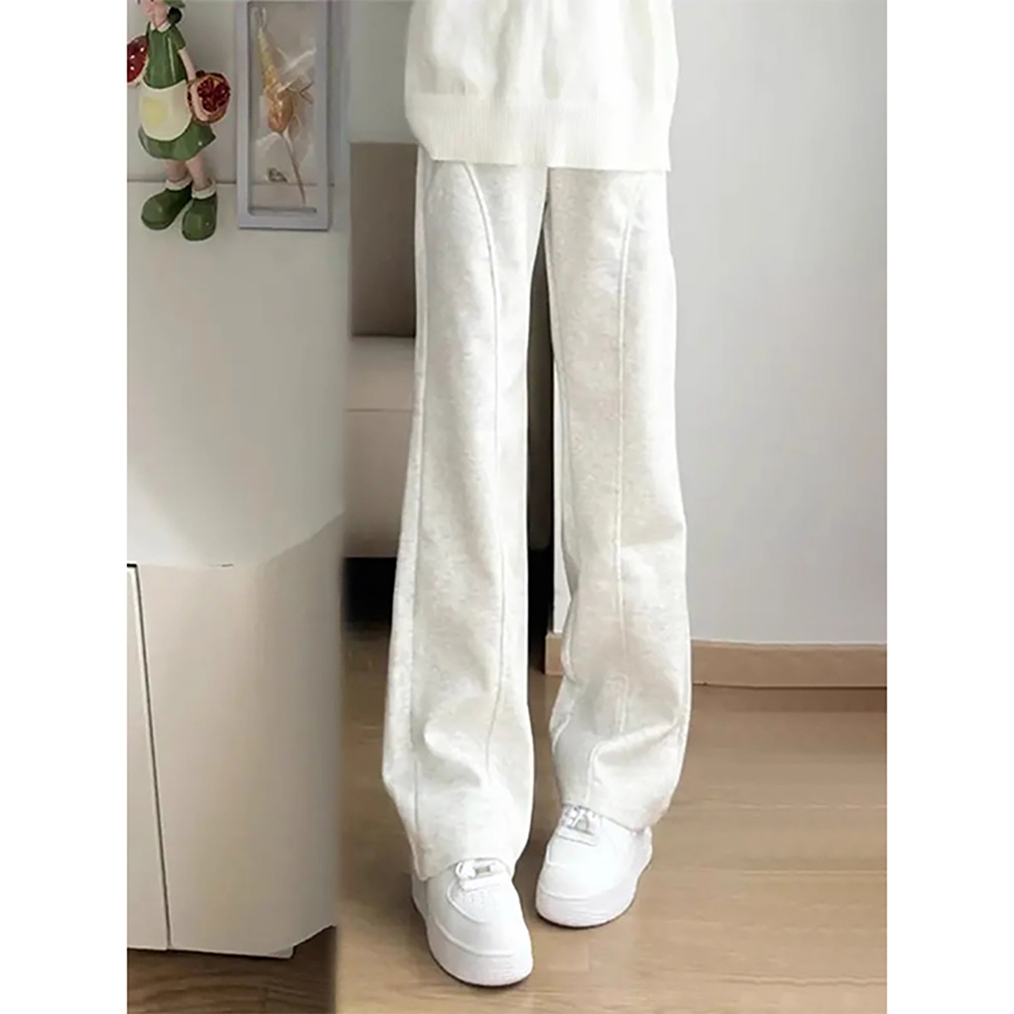 白花灰美式重磅运动卫裤男秋冬