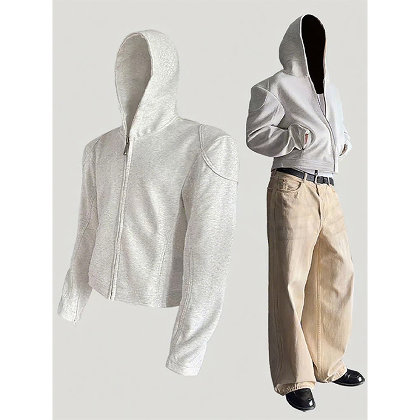 cleanfit短款开衫卫衣男秋季机车