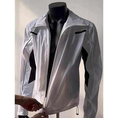 白色冰丝防晒服男款夏季薄款网眼