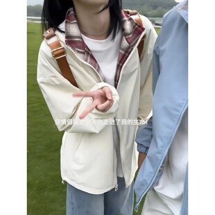 fitcheck格纹内衬情侣夹克男女ootd少年感穿搭外套美式 潮牌棒球服