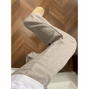 高级感百搭阔腿裤 美式 加绒加厚垂感直筒裤 子男秋冬季 慵懒风休闲裤