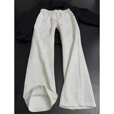 花灰色美式重磅运动卫裤男喇裤子