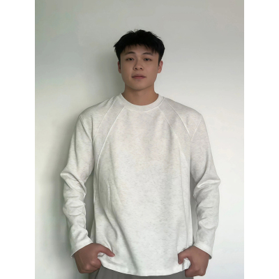 白灰色加厚加绒卫衣男款秋冬