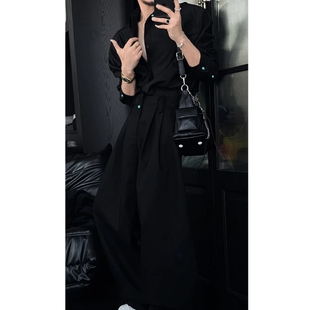 雅痞英伦风衬衫高级感痞帅成熟稳重男装西装内搭设计款绿松石衬衣