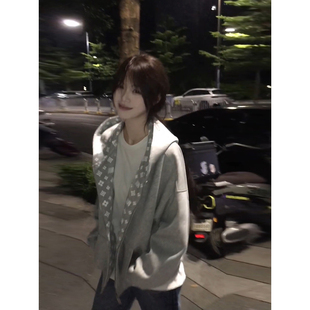 潮牌印花拉链外套宽松情侣装 连帽卫衣男女款 拉链上衣 复古开衫 美式