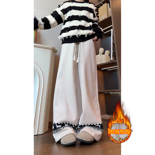 民族风刺绣弯刀卫裤男款冬季加绒