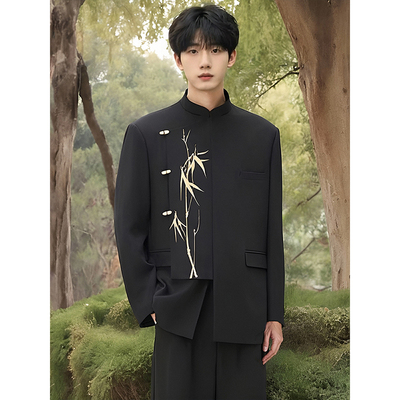 新中式男士礼服订婚礼不规则西装