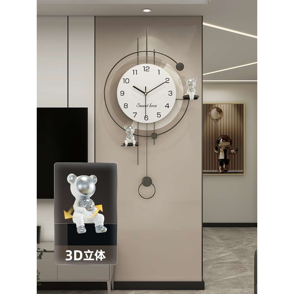 ?轻奢风钟表挂钟客厅2025新款简约现代静音免打孔挂墙创意时