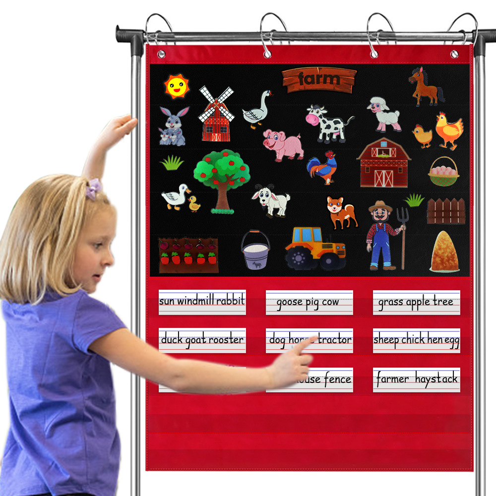 上新品创建一个故事构建你的句子拼写单词 Stick-On Pocket Chart