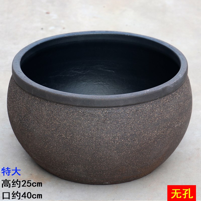 超大口径无孔鱼缸睡莲荷花盆特y大号流水缸古法盆景盆水缸水培花