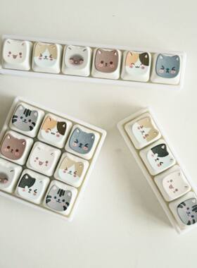 可爱猫咪主题按键解压玩具钥匙扣