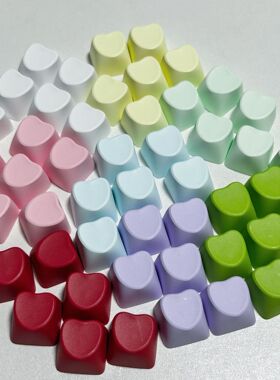 爱心键帽R4高度1u彩色机械键盘PBT键帽客制化DIY粉色蓝色