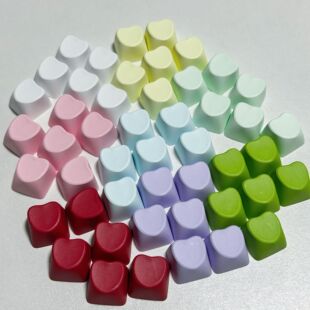 爱心键帽R4高度1u彩色机械键盘PBT键帽客制化DIY粉色蓝色
