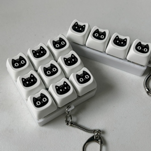 现货罗小黑按键钥匙扣机械键盘客制化办公室解压玩具MAO挂件