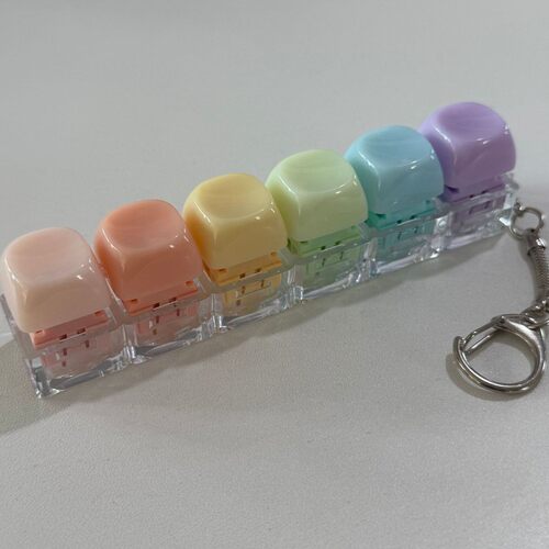 马卡龙色系按键减压玩具钥匙扣指