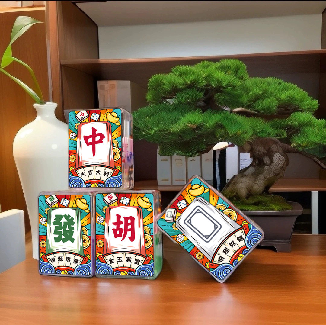 国潮麻将入油流沙摆件