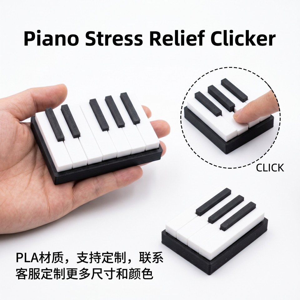 跨境爆款3D打印玩具PLA钢琴键盘