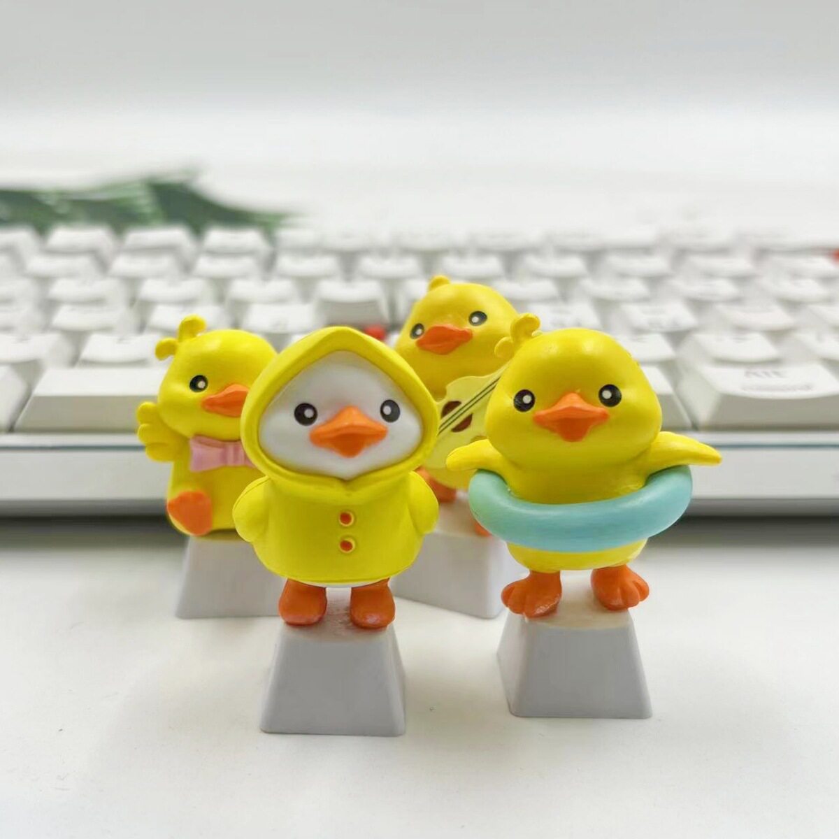 原创个性立体小黄鸭键帽手工十字轴机械键盘键帽