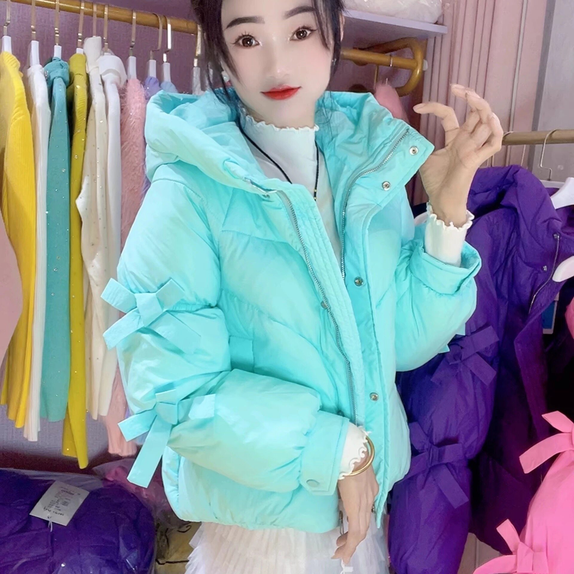 面包服厚款轻便冬季菱格短款爆款小个子厚棉袄女款韩系女洋气新款
