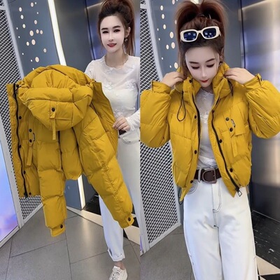 高品质时尚冬季欧货短款石墨烯云绒百搭洋气好看连帽款棉衣百搭